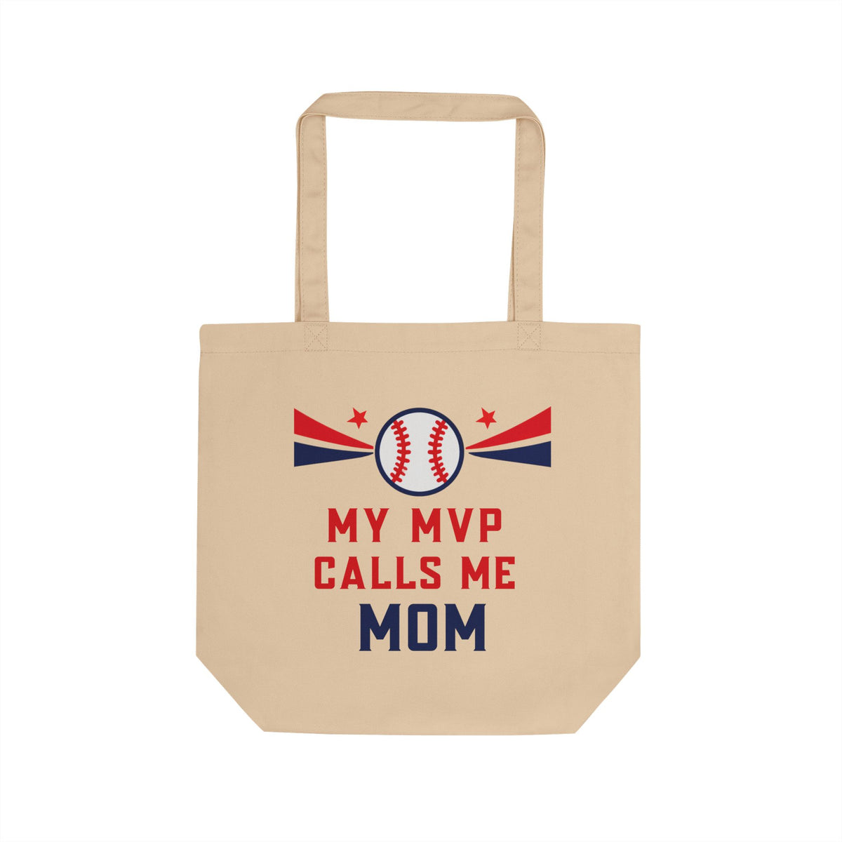My MVP calls me MOM - Oversized Eco Baseball Tote Bag