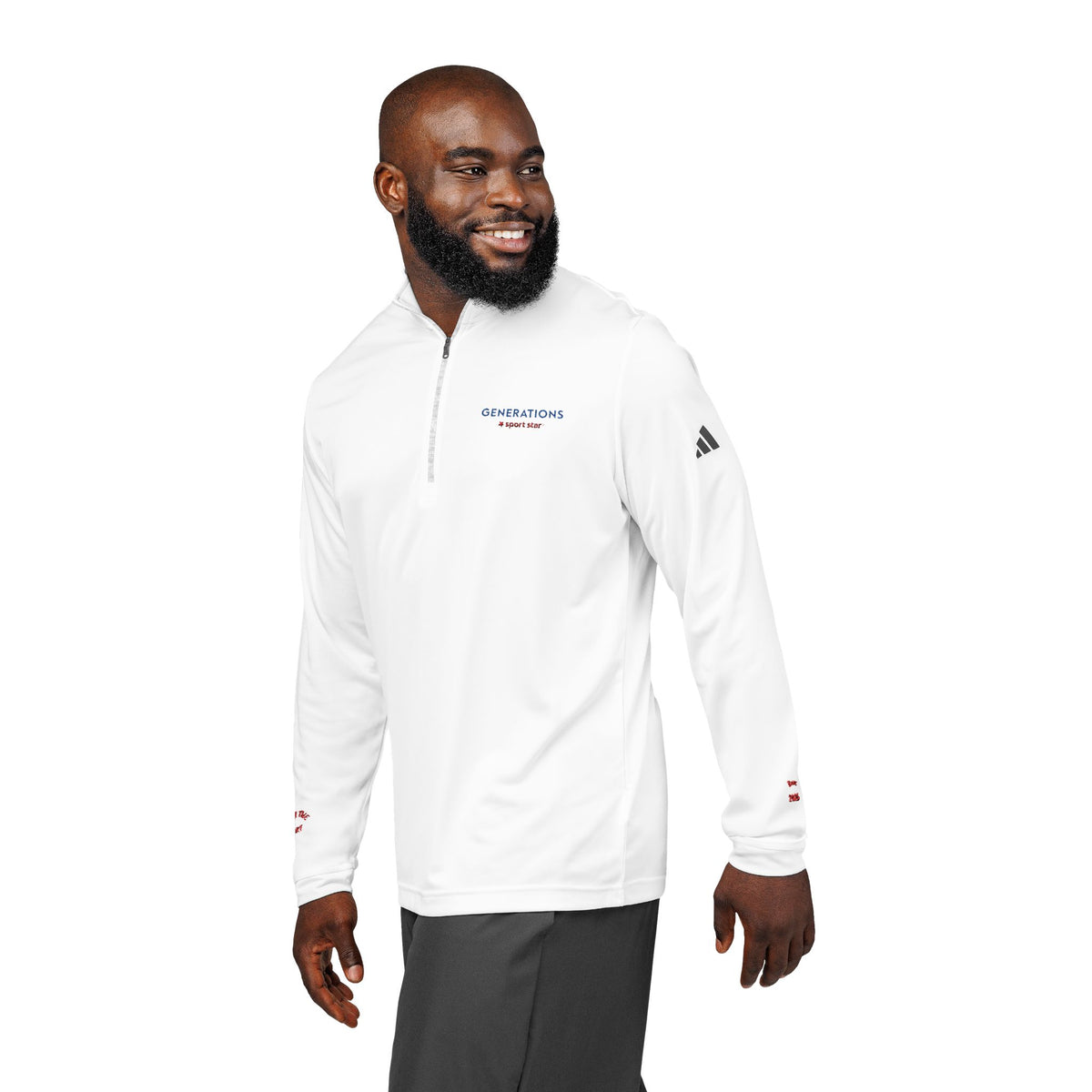 Sport Star collaboration with Adidas® Embroidered Tennis Quarter-Zip Pullover